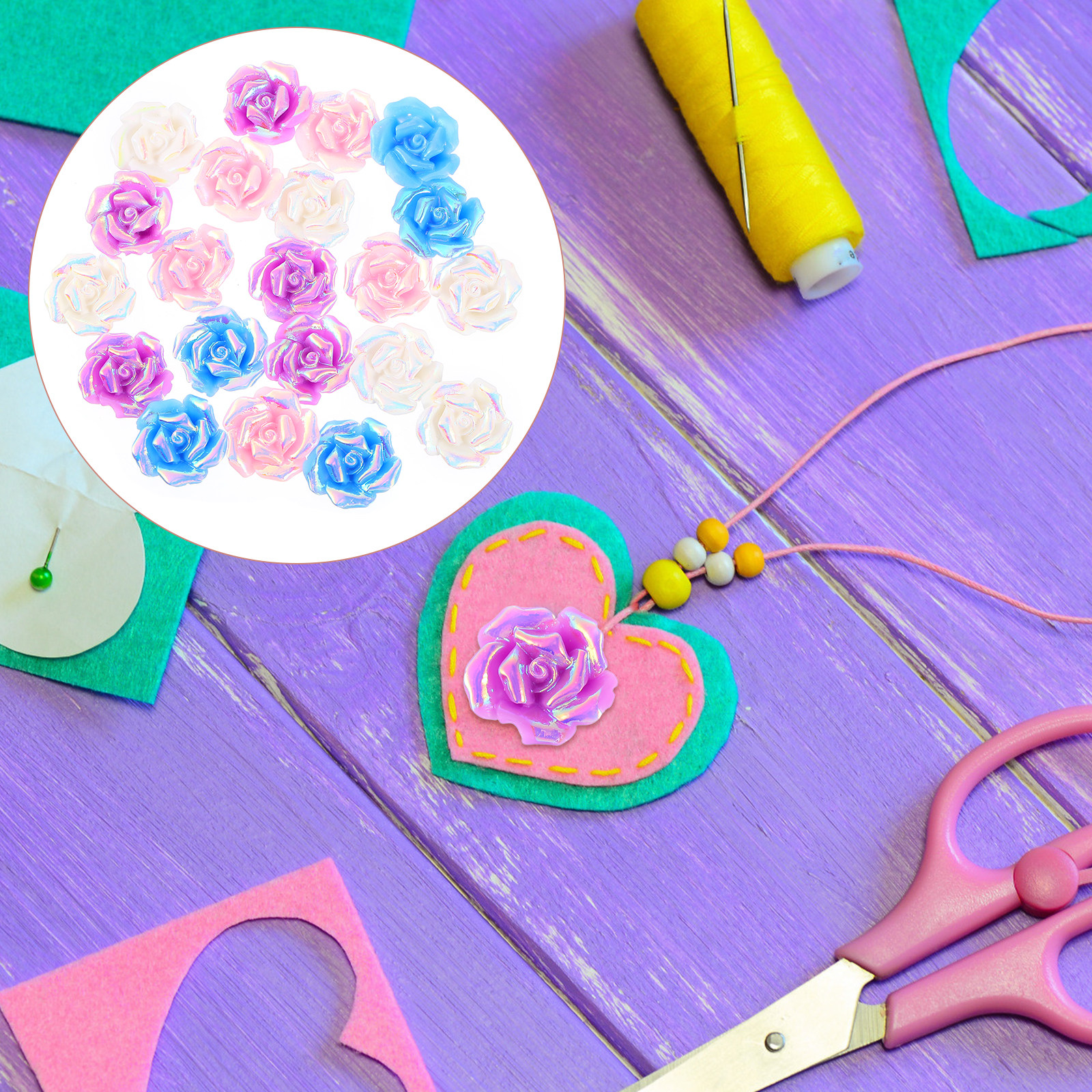 20Pcs Rose Flower Phone Case A - Resin Craft Supplies ulasan dan harga