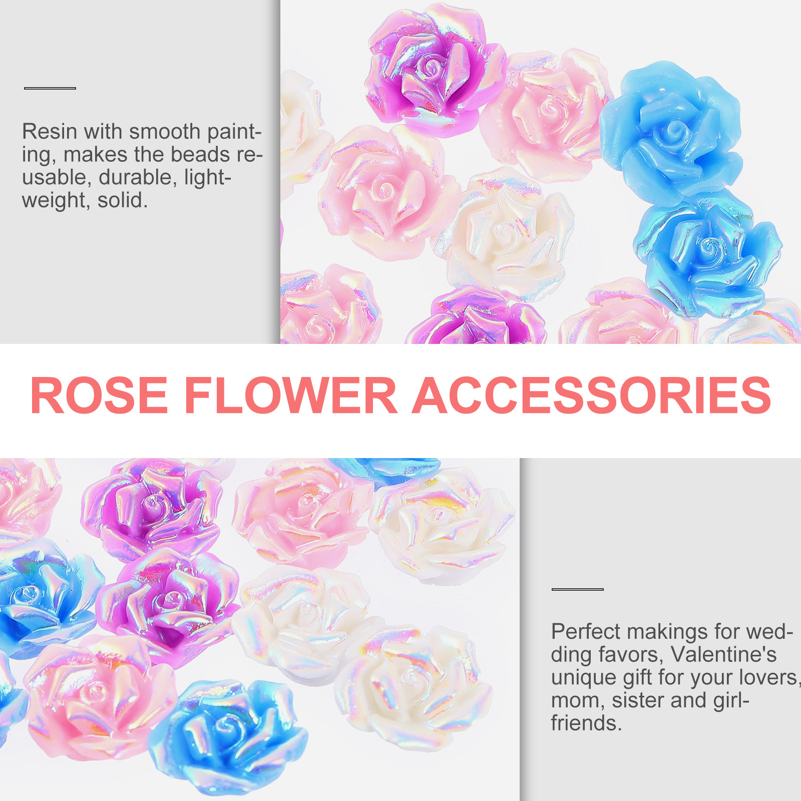 20Pcs Rose Flower Phone Case A - Resin Craft Supplies ulasan dan harga