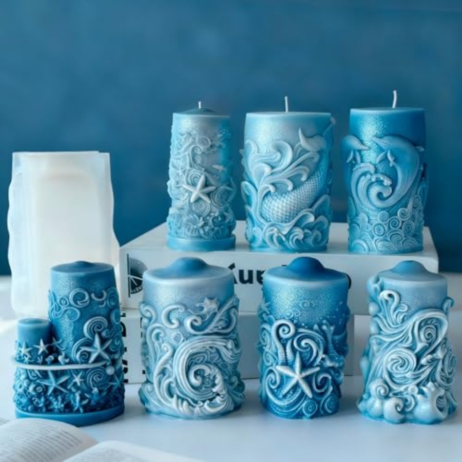 Ocean Animal Cylinder Candle a - Resin Ocean Wave Mold ulasan dan harga