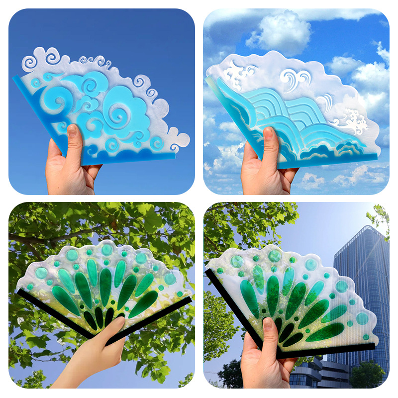 DIY Chinese Folding Fan Silico - Resin Ocean Wave Mold ulasan dan harga