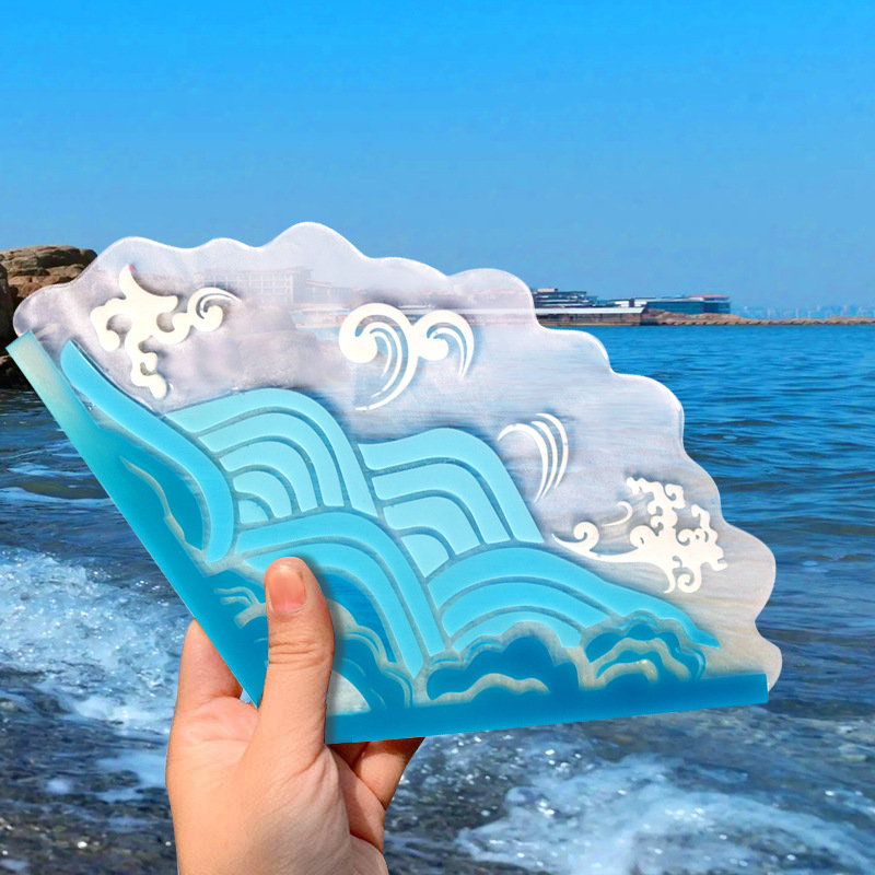 DIY Chinese Folding Fan Silico - Resin Ocean Wave Mold ulasan dan harga
