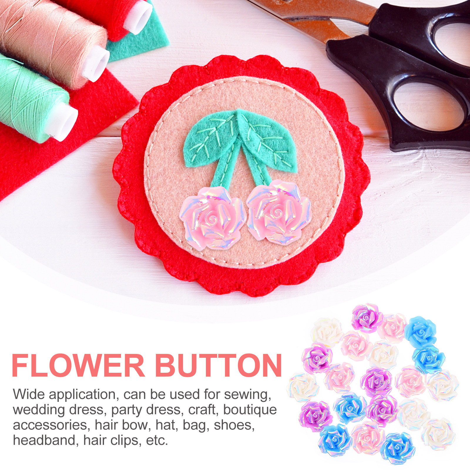 20Pcs Mini Resin Rose Flower A - Resin Craft Supplies ulasan dan harga