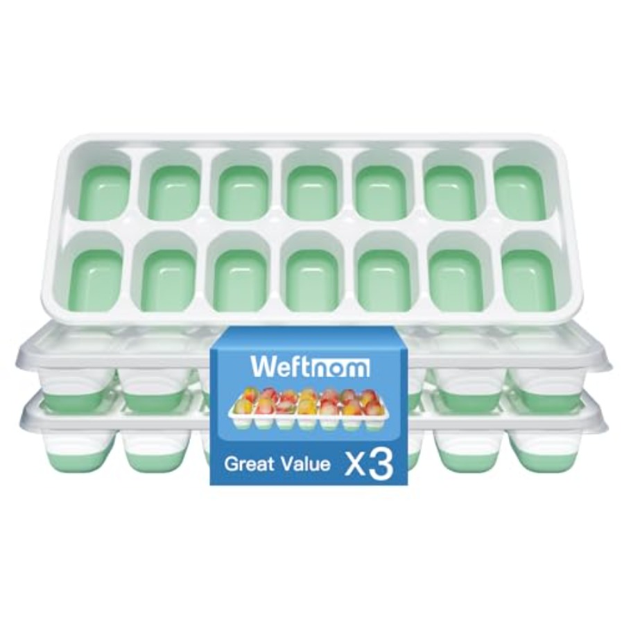 Ice Cube Tray with Lid, 3 Pack - Silicone Mold Tray ulasan dan harga