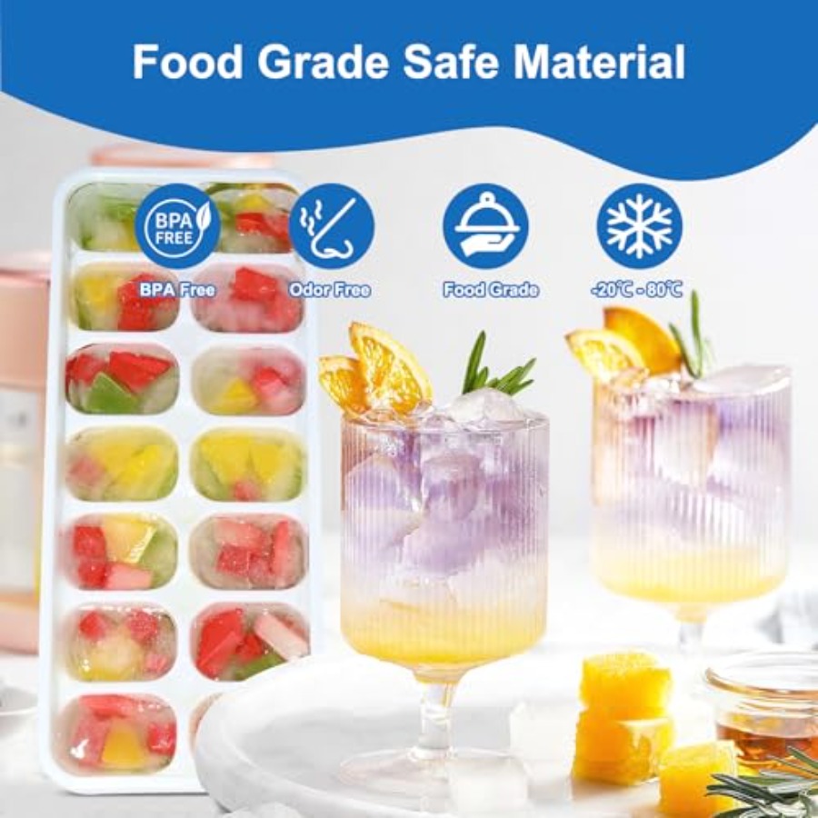 Ice Cube Tray with Lid, 3 Pack - Silicone Mold Tray ulasan dan harga