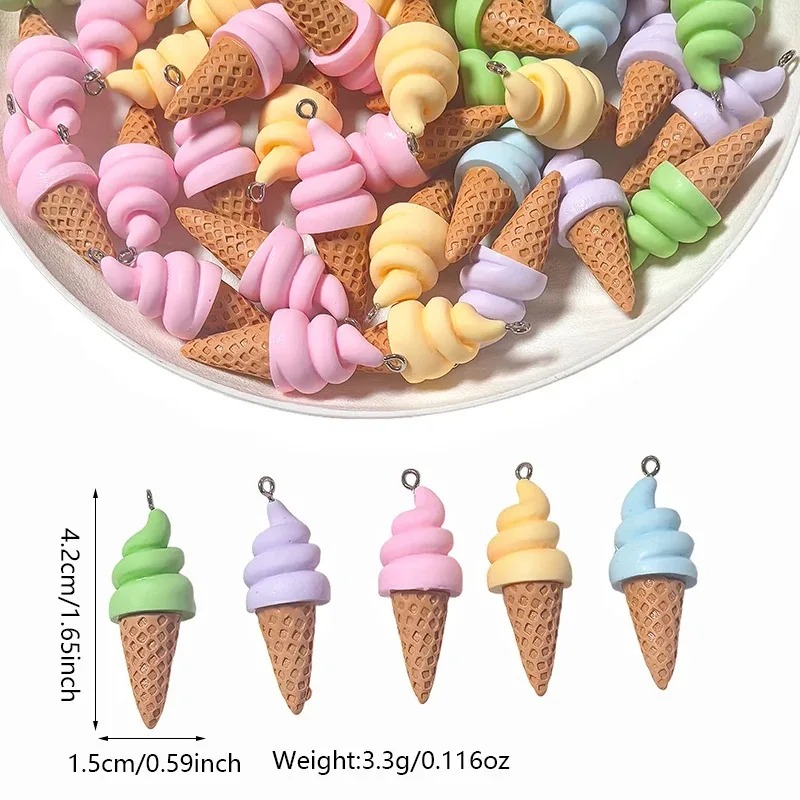 10Pcs Summer Fruit Ice Cream R - Resin Crafts Diy ulasan dan harga