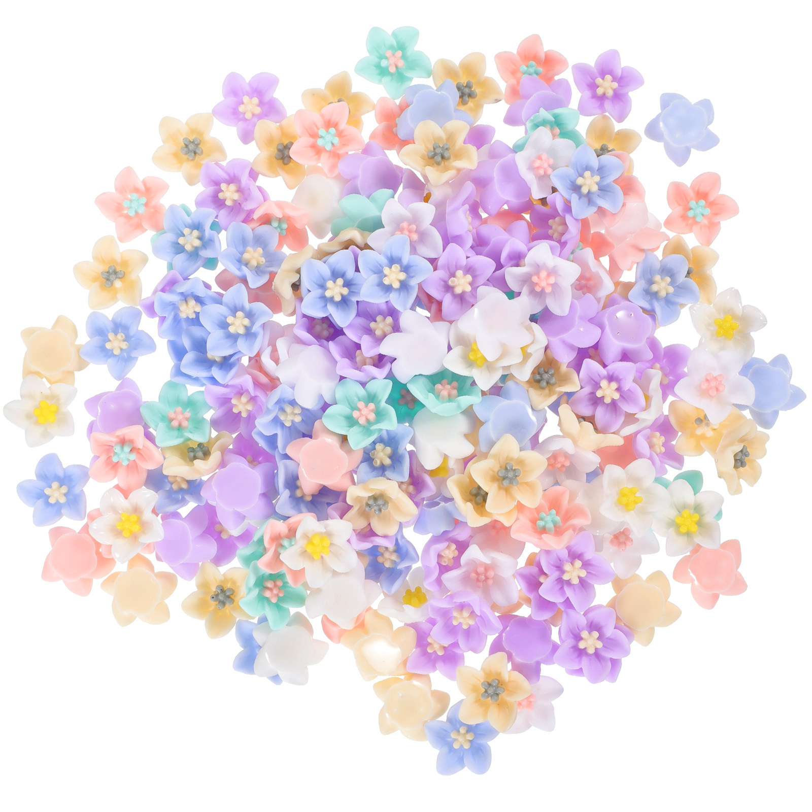 200Pcs Tiny Flower Resin Charm - Resin Craft Supplies ulasan dan harga
