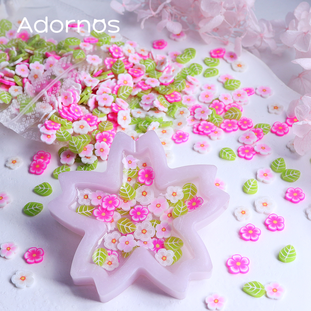 10g Pink Flowers Polymer Clay  - Resin Craft Ideas ulasan dan harga